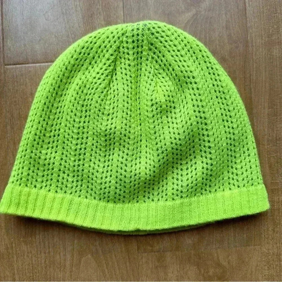 Champion Neon Green Crochet Outdoor Running Athleisure Beanie, OS - Picture 2 of 15